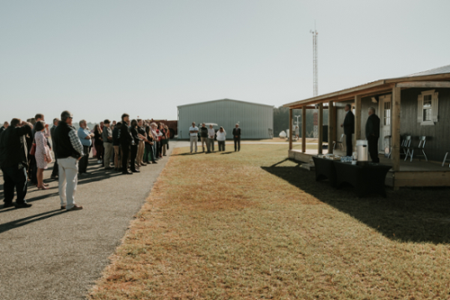 MGA and city of Cochran representatives attend the formal opening of MGA's satellite building a the Cochran Airport.